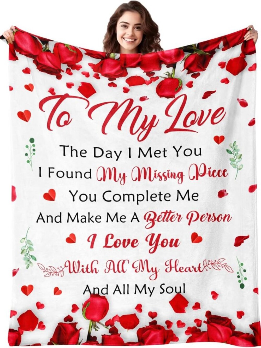 Romantic Anniversary Gifts for Her - Cozy Love Blanket for Wife or Girlfriend